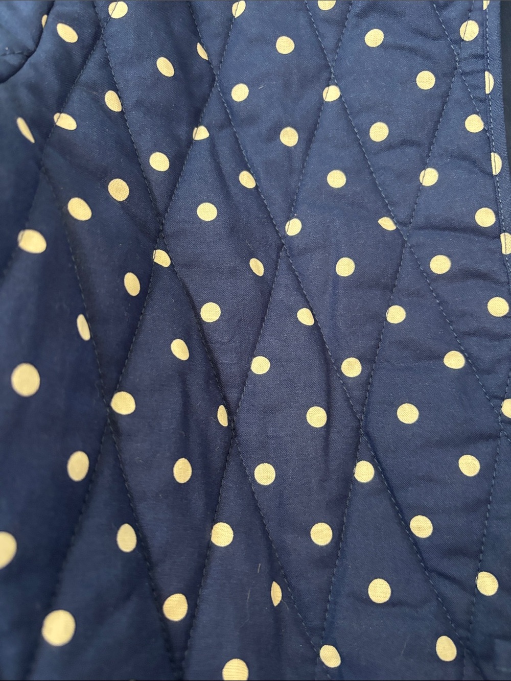 Avec Les Filles Navy White Polka Dot Quilted Front Tie Jacket Size Medium NWOT - Picture 3 of 5